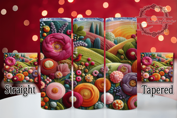 3D Colorful Patchwork Quilt Tumbler Design Download