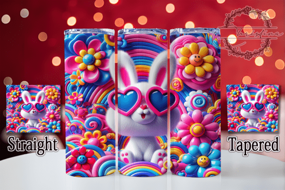 3D Coquette Easter Bunny Tumbler: A Stylish Design Asset