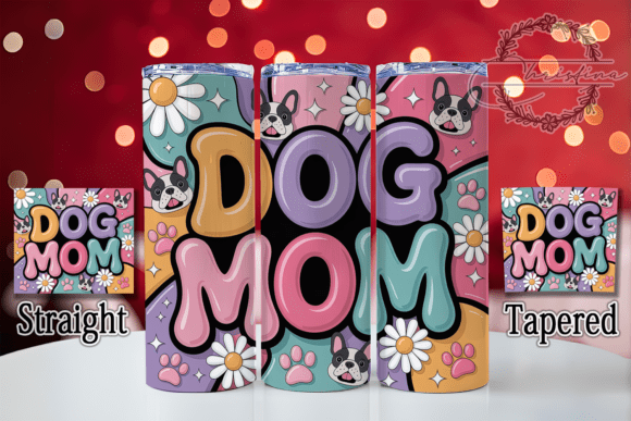 3D Dog Mom Pet Lover Tumbler Design: A Vibrant Digital Asset
