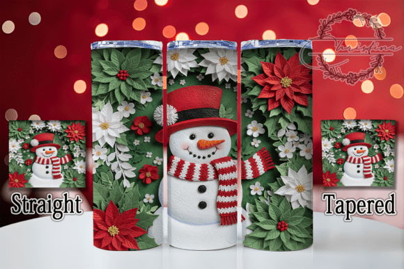 3D Festive Snowman Christmas Tumbler: A Creative Design Asset