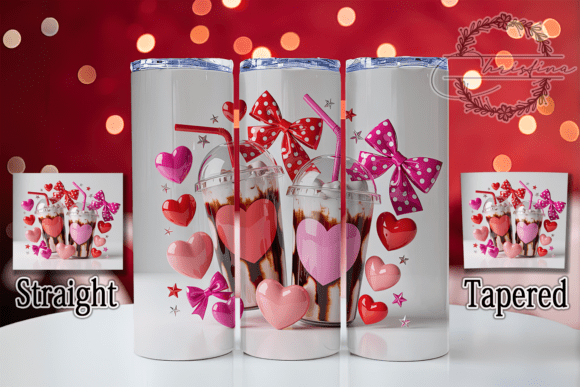3D Inflated Coffee Valentine Tumbler Design for Drinkware