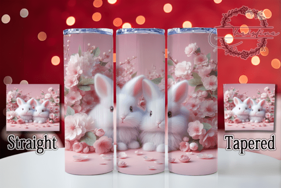 3D Pink Baby Rabbit Tumbler: A Charming Design Asset