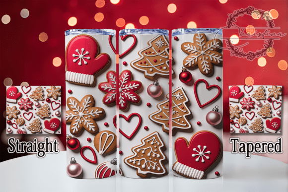 3D Pink Inflated Christmas Trees Tumbler: Festive Digital Art