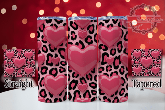3D Pink Leopard Heart Tumbler: Bold & Stylish Design