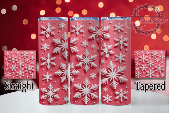 3D Pink Snowflake Christmas Tumbler Design Files