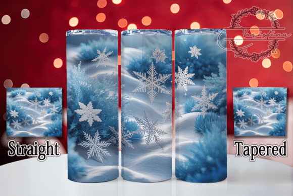 3D Snowflake Christmas Tumbler: Festive Digital Design