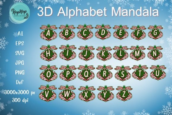 3D SVG Alphabet Mandala: Stunning Layered Designs for Crafters
