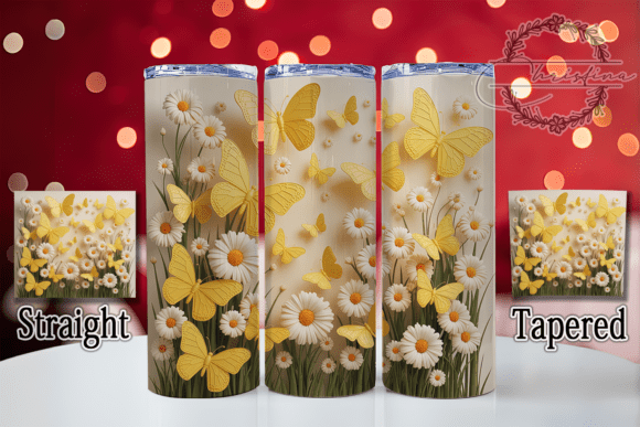 3D Yellow Butterfly Tumbler: A Vibrant Digital Design