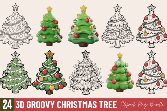 Christmas 3D Object Christmas Tree PNG and Clipart