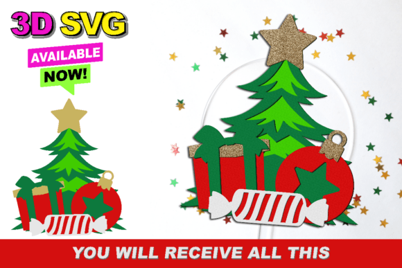 Christmas Tree Cake Topper 3D SVG: Festive Craft Magic