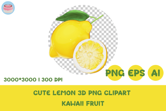 Cute Lemon 3D PNG Clipart: A Sweet Design Asset
