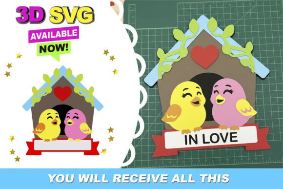 Love Bird Topper 3D SVG: Elegant Designs for Crafters