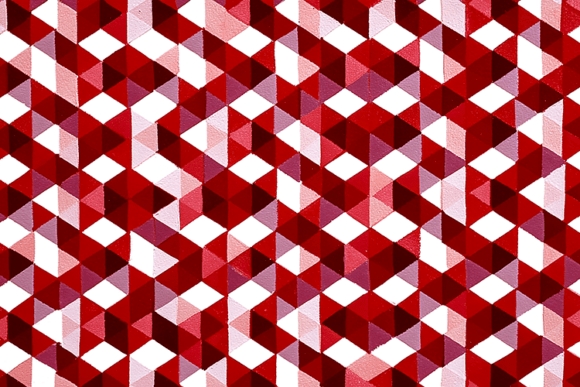 Red Geometric Cube Pattern: Modern 3D Abstract Design
